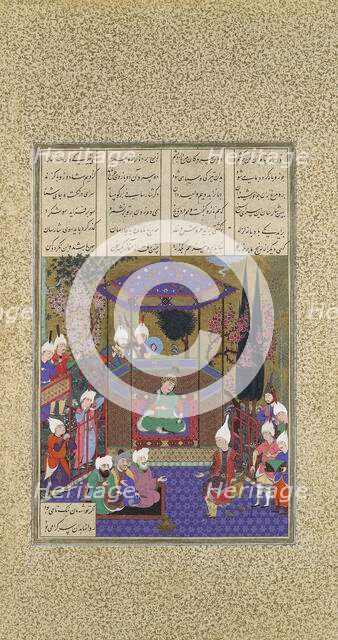 Zal Expounds the Mysteries of the Magi, Folio 87v from the Shahnama (Book of Kings)..., c1525. Creator: 'Abd al-'Aziz.