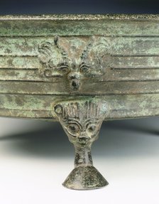 Bronze tripod basin with taotie masks, early Six Dynasties period, China, 3rd-4th century. Artist: Unknown