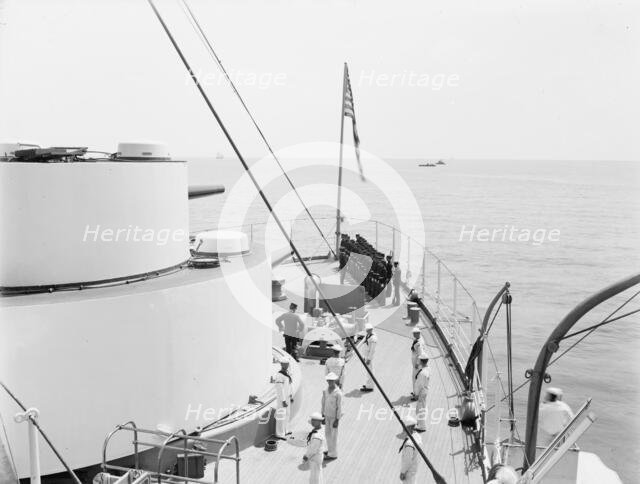 U.S.S. Kentucky, inspection on quarter deck, 1900 or 1901. Creator: Edward H Hart.
