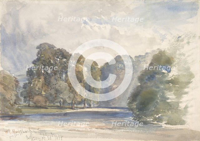 On the Wharfe, Bolton Abbey, September 30, 1858. Creator: William Callow.