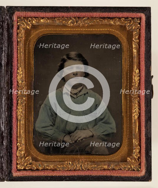 Untitled (Portrait of a Boy in a Blue Shirt), 19th century. Creator: Unknown.