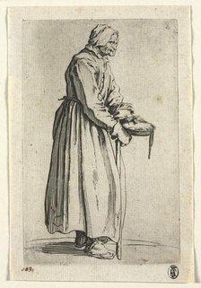 The Beggars: Beggar Woman with Her Alms Bowl , c. 1623. Creator: Jacques Callot (French, 1592-1635).