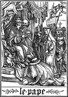 'The Pope visited by Death', 1538. Artist: Hans Holbein the Younger