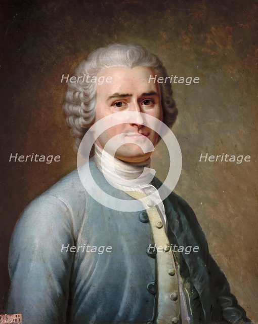 Portrait of Jean-Jacques Rousseau (1712-1778). Artist: Lacretelle, Jean Édouard (1817-1900)