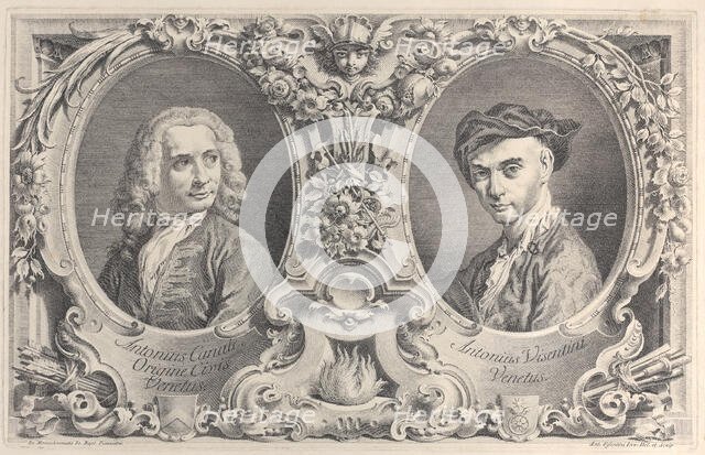 Portraits of Canaletto and Visentini, 1735., 1735. Creator: Antonio Visentini.