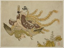 Young Woman Riding a Phoenix, 1765. Creator: Suzuki Harunobu.