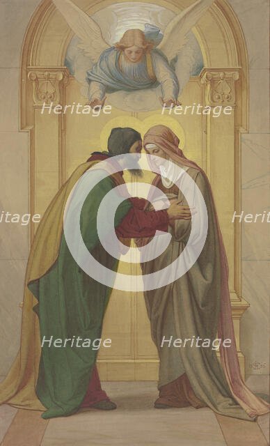 Joachim and Anna's meeting at the Golden Gate, 1856. Creator: Eduard von Steinle.