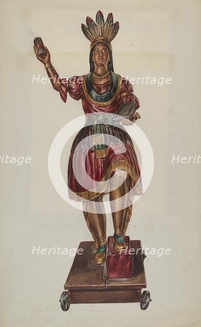 Cigar Store Indian, c. 1939. Creator: James McLellan.