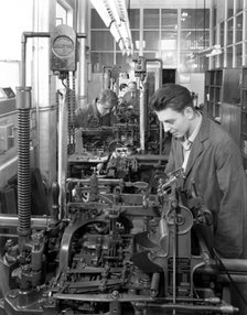 Monotype casting machine at a printing company, Mexborough, South Yorkshire, 1959. Artist: Michael Walters