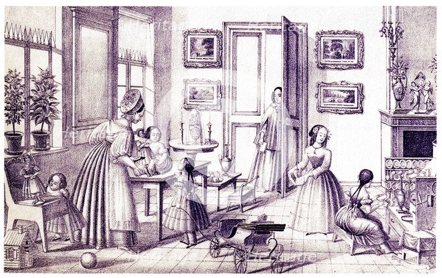 Children's Room, Early 19th cen.. Artist: Vdovichev, P. (active First Half of 19th cen.)