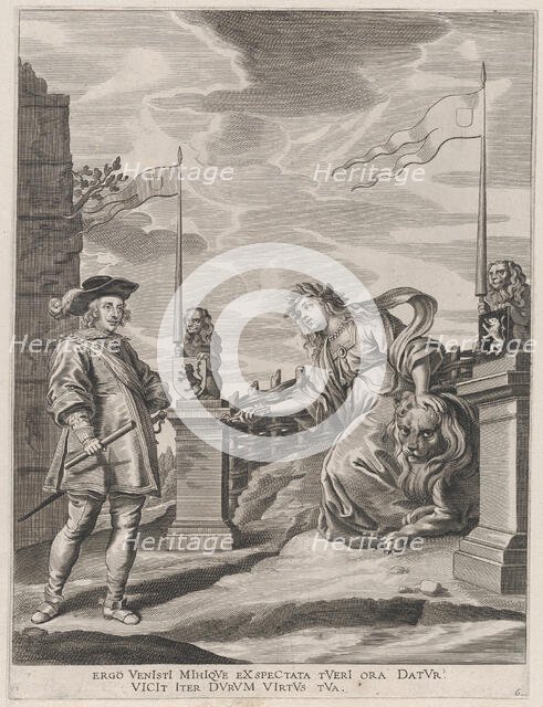 Plate 6: Ferdinand receiving the keys to the city of Ghent; from Guillielmus Becanus's 'Se..., 1636. Creator: Pieter de Jode II.
