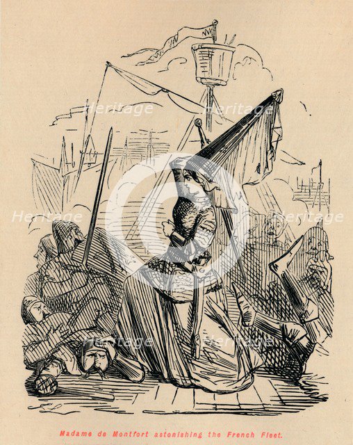 'Madame de Montfort astonishing the French Fleet', c1860, (c1860). Creator: John Leech.
