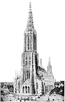 The Cathedral of Ulm, Würtemberg, now completed, 1890. Creator: Unknown.