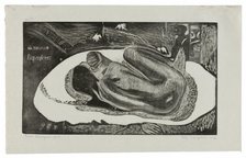 Manao tupapau (She Thinks of the Ghost or The Ghost Thinks ..., 1893/94, printed and published 1921. Creator: Paul Gauguin.