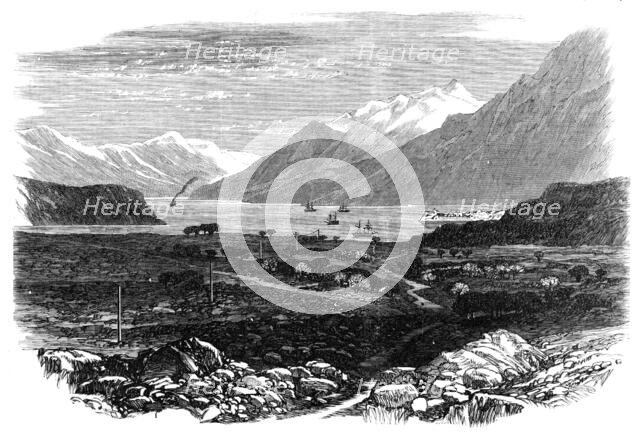 The Indo-European Telegraph: Elphinstone Inlet, Persian Gulf, with a view of the Fort, 1865. Creator: Unknown.