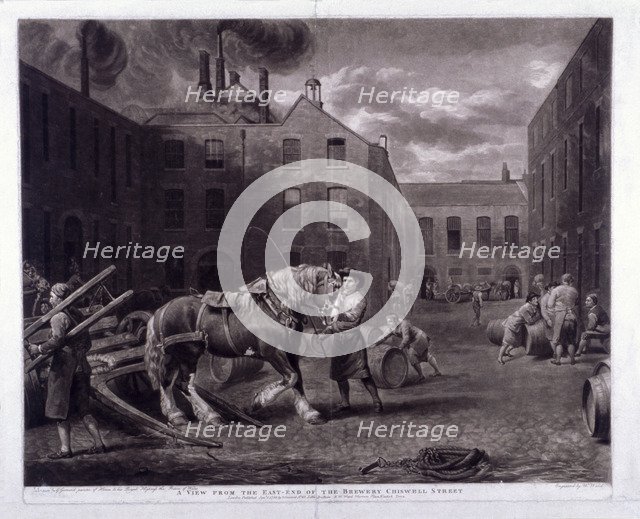 East end of Whitbread's Brewery, Chiswell Street, Islington, London, 1792. Artist: George Garrard