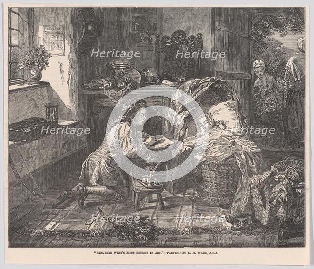 Benjamin West's First Effort in Art, from "Illustrated London News", May 12, 1849. Creator: Edward Matthew Ward.