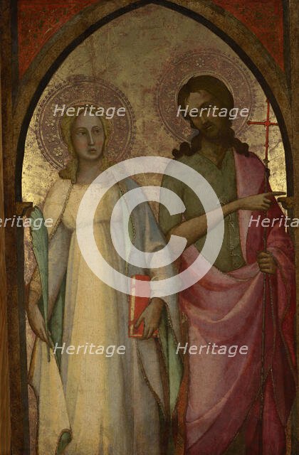 Saints Catherine of Alexandria and John the Baptist — Wing of a Triptych, c1418. Creator: Lorenzo Monaco.