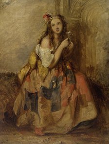 Mad Margery, a young woman driven mad and living in the fields, between 1800 and 1899. Creator: James John Hill.