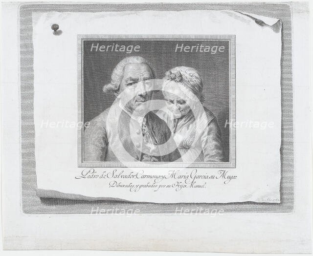 Portrait of Pedro de Salvador Carmona and his wife María García, 1780. Creator: Manuel Salvador Carmona.