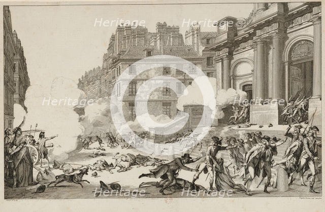 13 Vendémiaire. Napoleon Bonaparte's quelling of the Royalist revolt ... in Paris, 1797. Creator: Helman, Isidore Stanislas (1743-1806/9).