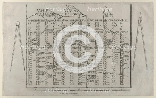 Speculum Romanae Magnificentiae: Tablet with Calendar from the Farnese Palace..., late 16th century. Creator: Anon.