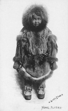 Child in fur outfit, between c1900 and c1930. Creator: Lomen Brothers.