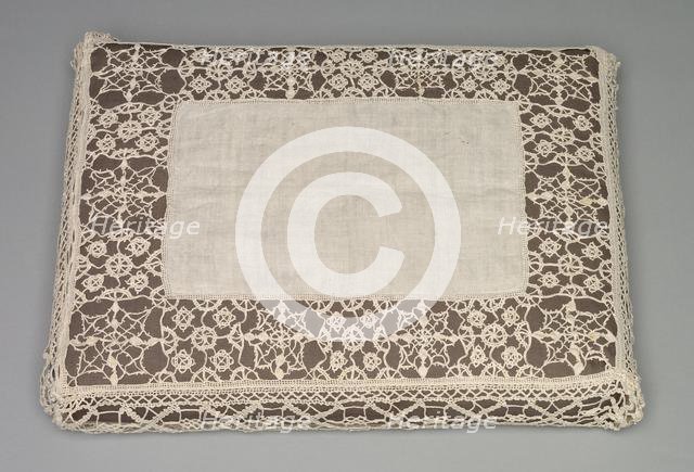 Needlepoint (Reticella) and Bobbin Lace Pillow Case, 17th century. Creator: Unknown.