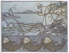 Illustration to the The Tale of the Fisherman and the Fish. Artist: Bilibin, Ivan Yakovlevich (1876-1942)