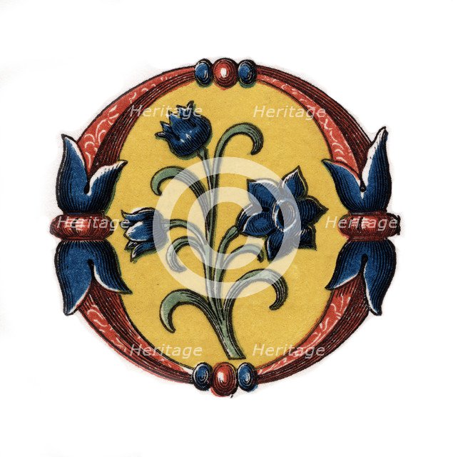 Initial letter 'O', late 15th century, (1843).Artist: Henry Shaw