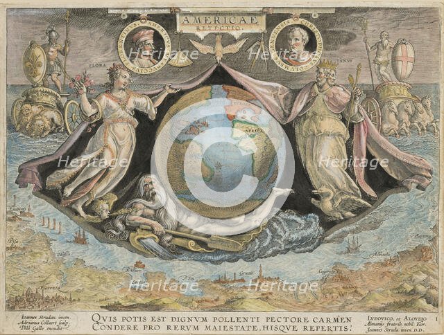 Americae Retectio (Americae Retectio), 1591. Creator: Stradanus (Straet, van der), Johannes (1523-1605).