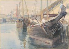 Ships at the Dock, 1893. Creator: Dora Louise Murdoch.