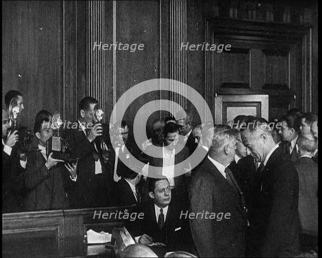Bruno Richard Hauptmann Entering a Court Room for a Bail Hearing in Connection With the..., 1930s. Creator: British Pathe Ltd.