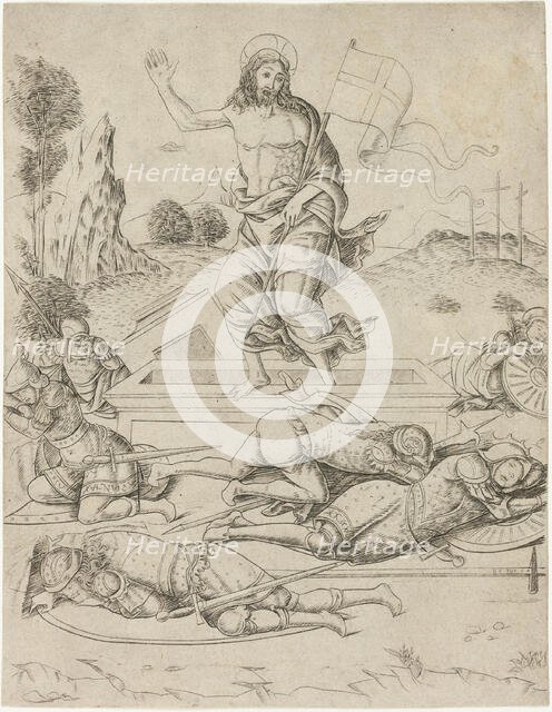 The Resurrection, plate eleven from the Life of the Virgin and Christ, c. 1470. Creator: Francesco Rosselli.