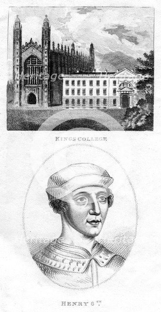 Kings College, Cambridge, and Henry VI, 1801. Artist: Unknown