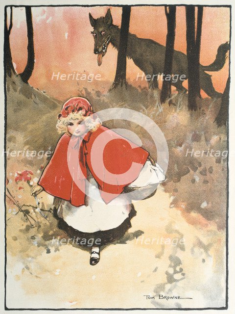 Scene from Little Red Riding Hood, 1900. Artist: Tom Browne