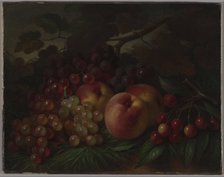 Peaches, Grapes and Cherries, ca 1860-1870. Artist: Hall, George Henry (1825-1913)