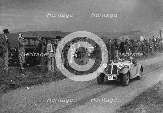 Frazer-Nash BMW 319/55 of EN Leon at the Bugatti Owners Club Lewes Speed Trials, Sussex, 1937. Artist: Bill Brunell.