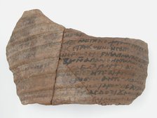 Ostrakon with a Letter from Thello, Coptic, 580-640. Creator: Unknown.