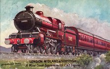 Barnard Way - London Midland & Scottish, a West Coast Express with L&Y Engine, 1933. Creator: Unknown.