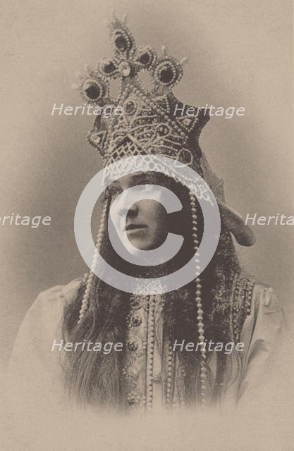 Portrait of Nadezhda Ivanovna Zabela-Vrubel (1868-1913) as Marfa in the opera The Tsar's Bride, 1899 Creator: Anonymous.