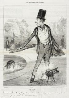 Une heure - Promenade au Luxembourg, 1839. Creator: Honore Daumier.