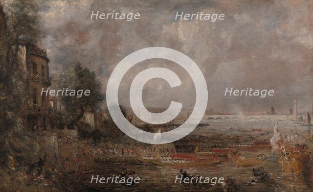 Half-size Sketch for The Opening of Waterloo Bridge (“Whitehall Stairs, June 18, 1817”), 1829 to 183 Creator: John Constable.