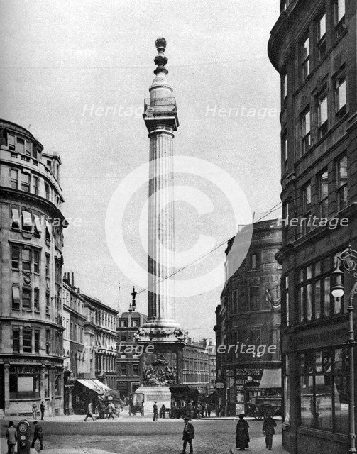 The Monument to the Great Fire, London, 1926-1927.Artist: McLeish