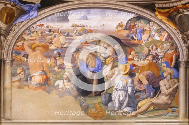 The Israelites crossing of the Red Sea, 1540-1545. Artist: Bronzino, Agnolo (1503-1572)
