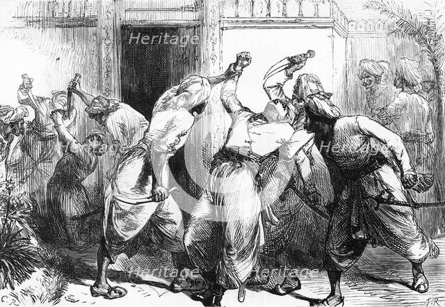 'Assassination of Sir Alexander Burnes', c1891. Creator: James Grant.