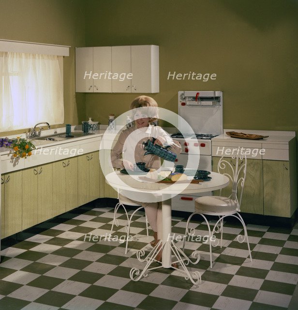 Kitchen scene, Warwick, Warwickshire, 1966. Artist: Michael Walters