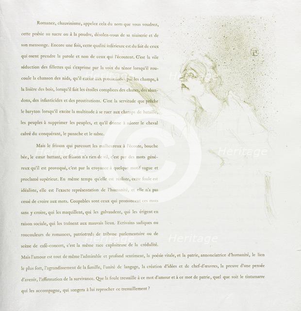Yvette Guilbert-French Series: No. 12, 1894. Creator: Henri de Toulouse-Lautrec (French, 1864-1901).