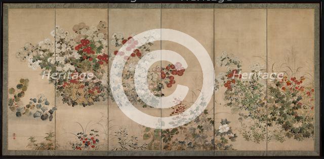Flowers of the Four Seasons, mid-1600s. Creator: Kitagawa S?setsu (Japanese, active 1639-50).