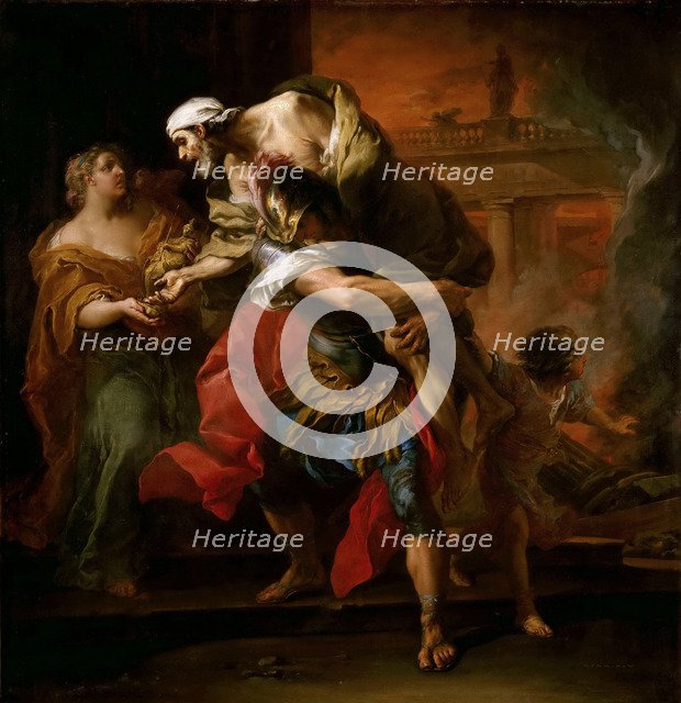 Aeneas Carrying Anchises. Artist: Van Loo, Carle (1705-1765)